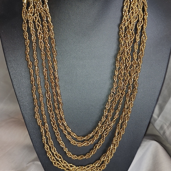 Chic Gold Multi-Strand Necklace - Picture 7 of 8